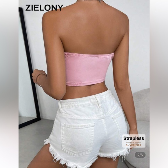 Pink 3D Rose Crop Top - Picture 2 of 5